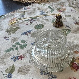 Reversible Pillar/Taper Candle Holder Indiana Glass Co. + Candle Snuffer